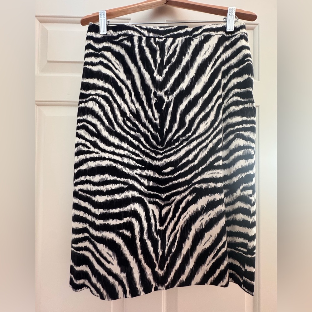 Carlisle Black and White Zebra Print Maxi Skirt